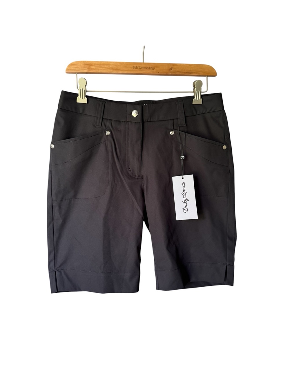 Daily Sports Black Stretch Cargo Bermuda Shorts